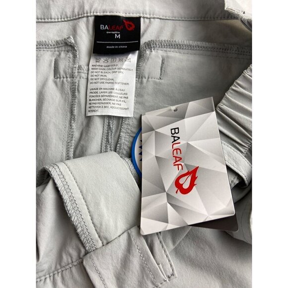 Baleaf Men's Lightweight Quick-Dry Hiking Shorts‎ M Elastic Waistband Light Gray - Picture 2 of 5